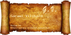 Garami Vilibald névjegykártya